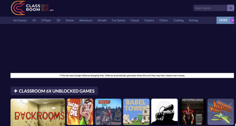 Classroom 6x Unblocked Games: Play Unlimited Free Games.
